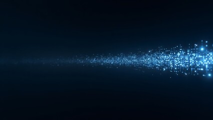 Flow of secure data forming binary — modern visual for IT platforms, SaaS, and cybersecurity products