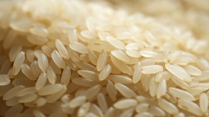 Lightly Steamed White Rice Grains Arranged on a Minimalist Plain Dish for a Delicious Culinary Experience