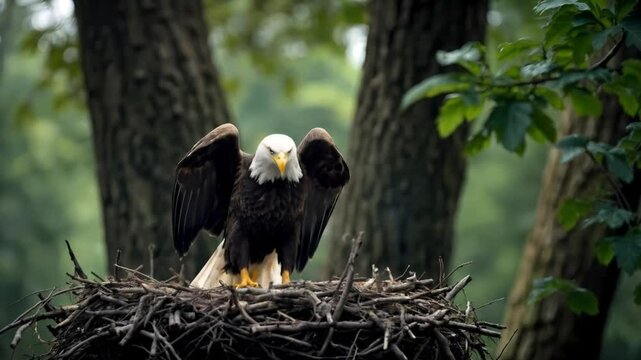 Aguila calva en su Nido
