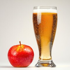 Refreshing apple cider in a glass