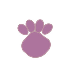 紫の動物足跡　アウトライン入り　グラフィック素材 