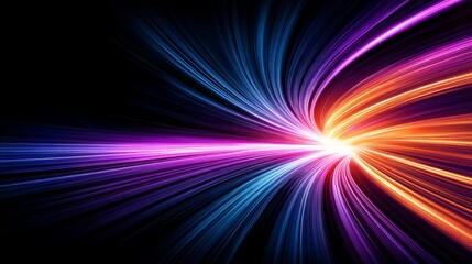 Abstract Speed Light Burst - Dynamic energy, vibrant colors, futuristic technology, rapid motion, light trails. Symbolizing speed, innovation, progress, technology, and excitement