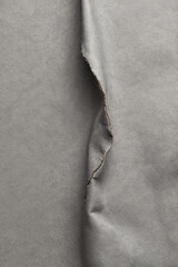 Ripped Grey Leather Texture, Abstract Damaged Surface
