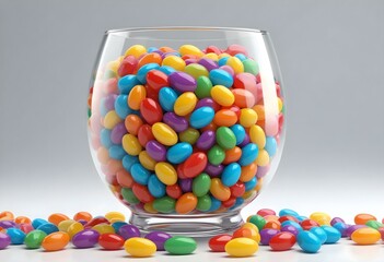 colorful jelly beans in a glass bowl