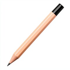 A sharpened wooden pencil with a black eraser cap on a plain white background.