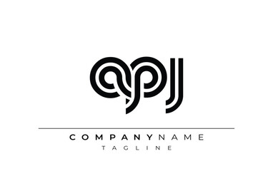 APJ Creative Unique Modern Letter Logo Design. Stylized logo featuring a unique letter design, presenting abstract minimalist aesthetics and modern appeal.