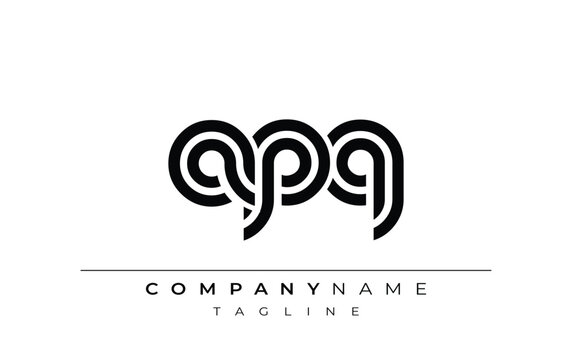 APQ Creative Unique Modern Letter Logo Design. Stylized logo featuring a unique letter design, presenting abstract minimalist aesthetics and modern appeal.