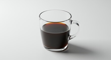 Dark coffee in clear mug