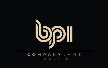 BPI Creative Unique Modern Letter Logo Design. Stylized logo featuring a unique letter design, presenting abstract minimalist aesthetics and modern appeal.