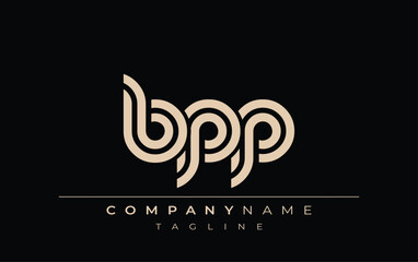 BPP Creative Unique Modern Letter Logo Design. Stylized logo featuring a unique letter design, presenting abstract minimalist aesthetics and modern appeal.
