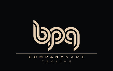 BPQ Creative Unique Modern Letter Logo Design. Stylized logo featuring a unique letter design, presenting abstract minimalist aesthetics and modern appeal.