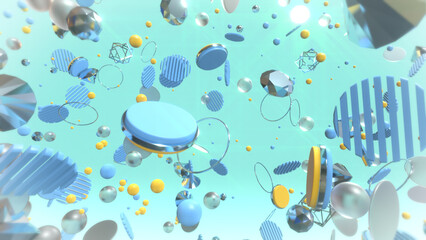 宙に浮くおしゃれなアブストラクト - ブルー