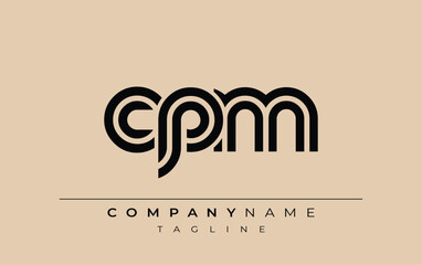 CPM Creative Unique Modern Letter Logo Design. Stylized logo featuring a unique letter design, presenting abstract minimalist aesthetics and modern appeal.
