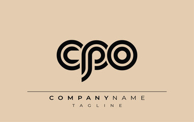 CPO Creative Unique Modern Letter Logo Design. Stylized logo featuring a unique letter design, presenting abstract minimalist aesthetics and modern appeal.