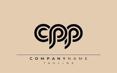 CPP Creative Unique Modern Letter Logo Design. Stylized logo featuring a unique letter design, presenting abstract minimalist aesthetics and modern appeal.