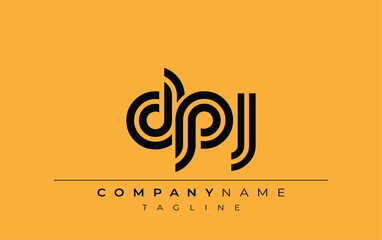 DPJ Creative Unique Modern Letter Logo Design. Stylized logo featuring a unique letter design, presenting abstract minimalist aesthetics and modern appeal. © Mahamud