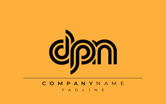 DPN Creative Unique Modern Letter Logo Design. Stylized logo featuring a unique letter design, presenting abstract minimalist aesthetics and modern appeal.