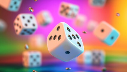 Dice in vibrant colors