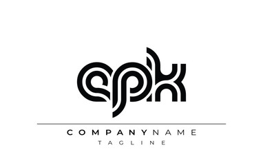 EPK Creative Unique Modern Letter Logo Design. Stylized logo featuring a unique letter design, presenting abstract minimalist aesthetics and modern appeal.
