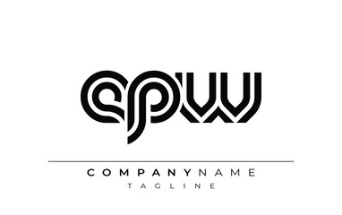 EPW Creative Unique Modern Letter Logo Design. Stylized logo featuring a unique letter design, presenting abstract minimalist aesthetics and modern appeal.
