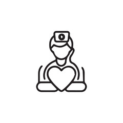   A minimalist medical professional symbol design with black and white color.
