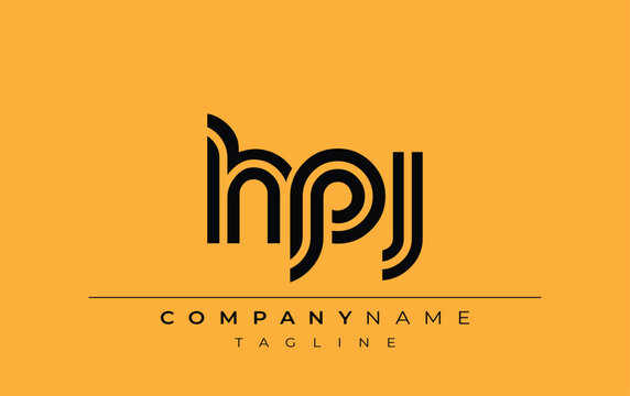 HPJ Creative Unique Modern Letter Logo Design. Stylized logo featuring a unique letter design, presenting abstract minimalist aesthetics and modern appeal.