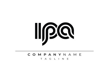 IPA Creative Unique Modern Letter Logo Design. Stylized logo featuring a unique letter design, presenting abstract minimalist aesthetics and modern appeal.
