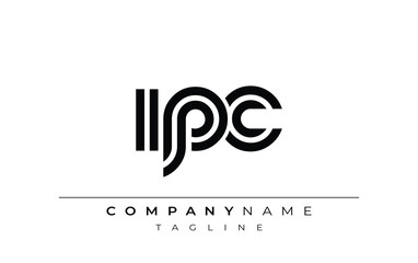 IPC Creative Unique Modern Letter Logo Design. Stylized logo featuring a unique letter design, presenting abstract minimalist aesthetics and modern appeal.