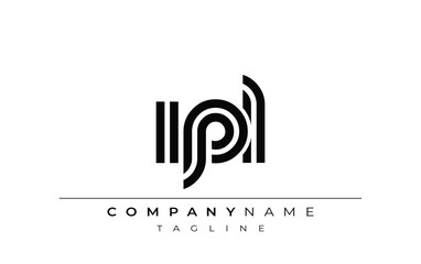 IPL Creative Unique Modern Letter Logo Design. Stylized logo featuring a unique letter design, presenting abstract minimalist aesthetics and modern appeal.