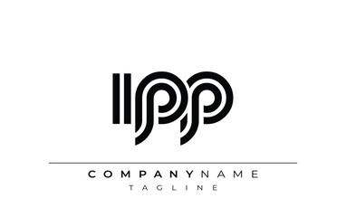 IPP Creative Unique Modern Letter Logo Design. Stylized logo featuring a unique letter design, presenting abstract minimalist aesthetics and modern appeal.