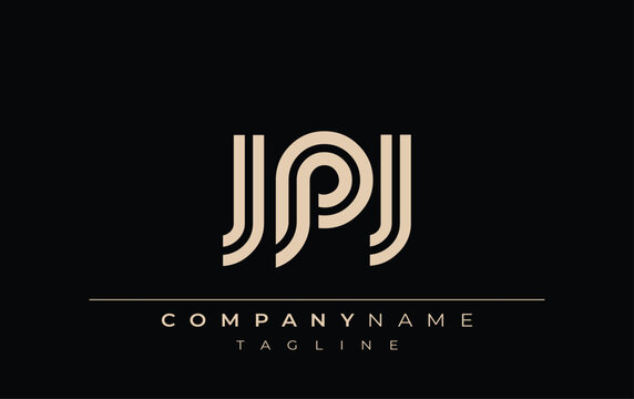 JPJ Creative Unique Modern Letter Logo Design. Stylized logo featuring a unique letter design, presenting abstract minimalist aesthetics and modern appeal.