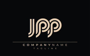 Obraz premium JPP Creative Unique Modern Letter Logo Design. Stylized logo featuring a unique letter design, presenting abstract minimalist aesthetics and modern appeal.