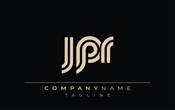 JPR Creative Unique Modern Letter Logo Design. Stylized logo featuring a unique letter design, presenting abstract minimalist aesthetics and modern appeal.