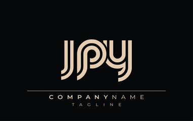 Obraz premium JPY Creative Unique Modern Letter Logo Design. Stylized logo featuring a unique letter design, presenting abstract minimalist aesthetics and modern appeal.