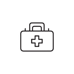 A minimalist medicine box symbol design with black and white color.