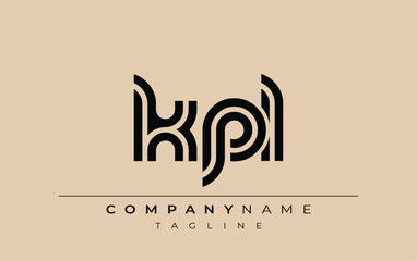 KPL Creative Unique Modern Letter Logo Design. Stylized logo featuring a unique letter design, presenting abstract minimalist aesthetics and modern appeal.