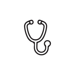    A minimalist doctors stethoscope symbol design with black and white color.