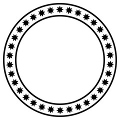 star frame border with circle outline made of stroke line