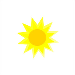 Bright Yellow Sun Icon Flat Vector Illustration