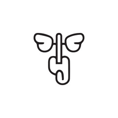  A minimalist testicles symbol design with black and white color.