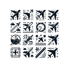 Fototapeta premium Airplane Vector Icon Pack