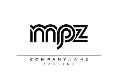 MPZ Creative Unique Modern Letter Logo Design. Stylized logo featuring a unique letter design, presenting abstract minimalist aesthetics and modern appeal.