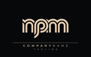 NPM Creative Unique Modern Letter Logo Design. Stylized logo featuring a unique letter design, presenting abstract minimalist aesthetics and modern appeal.