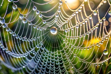Fototapeta premium Macro Photo Of Morning Dew Forming Geometric Patterns