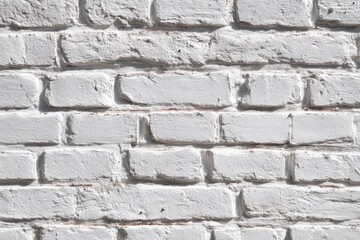 Fototapeta premium Whitewashed brick wall texture. Clean, simple background.