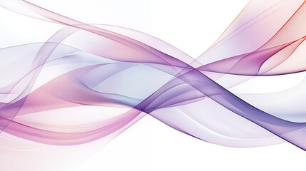 Fototapeta premium Abstract digital art piece with a white background. it features a series of curved lines in different shades of pink, purple, and orange.