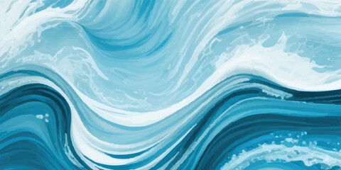 Calm and Elegant Water Wave Background with Watercolor Texture in Soft Blues and Greens for Ocean-Themed Work. Perfect for Elegant and Calm Ocean-Themed Visual Design Work. 