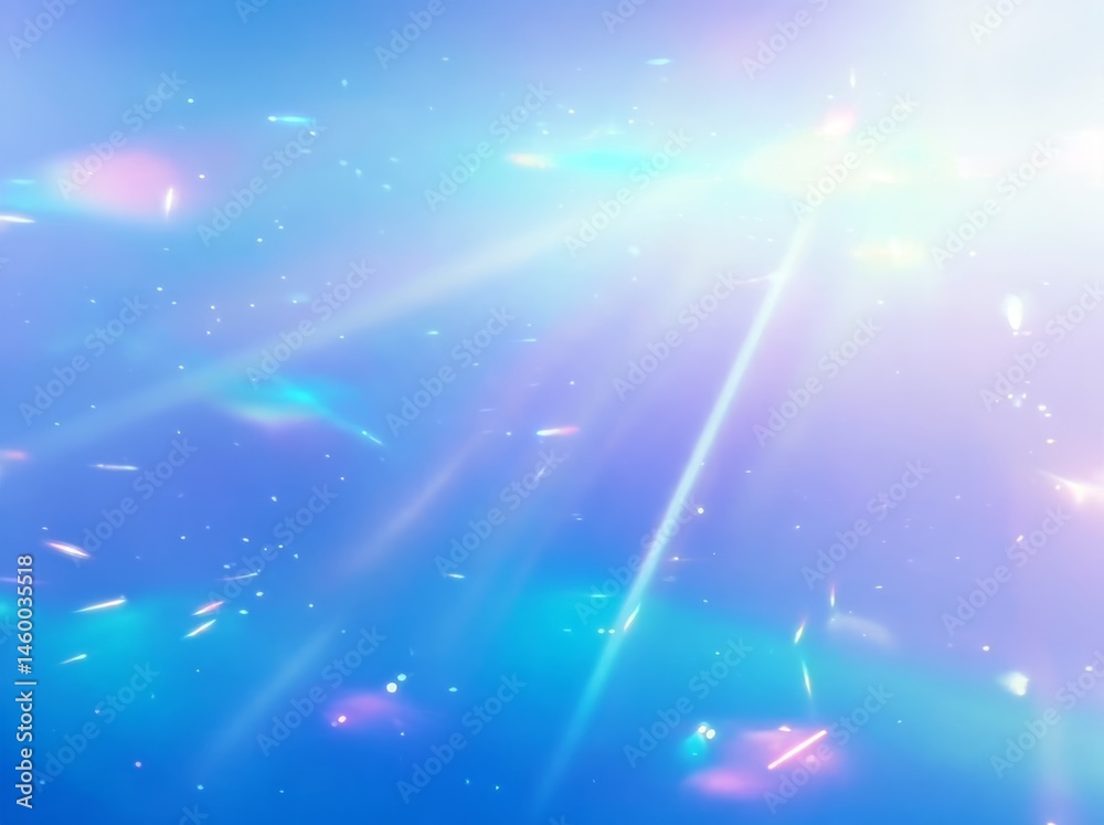 Poster abstractions of light create a colorful background filled with sparkling hues and ethereal patterns 