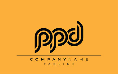 PPD Creative Unique Modern Letter Logo Design. Stylized logo featuring a unique letter design, presenting abstract minimalist aesthetics and modern appeal.
