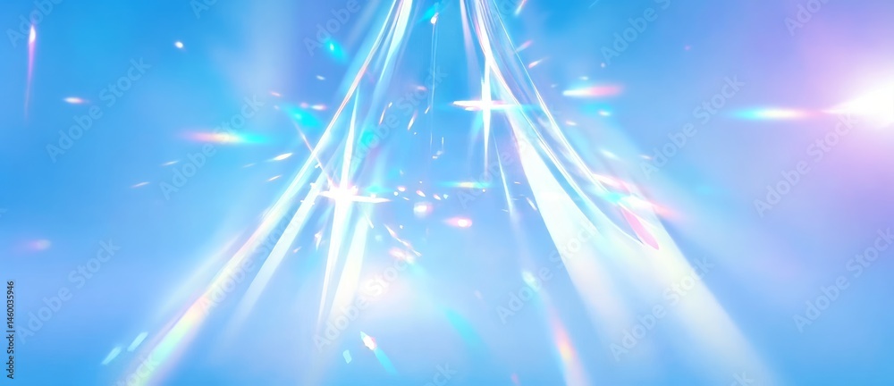 Poster colorful light abstraction creates a dynamic background with shimmering rays and ethereal elements i